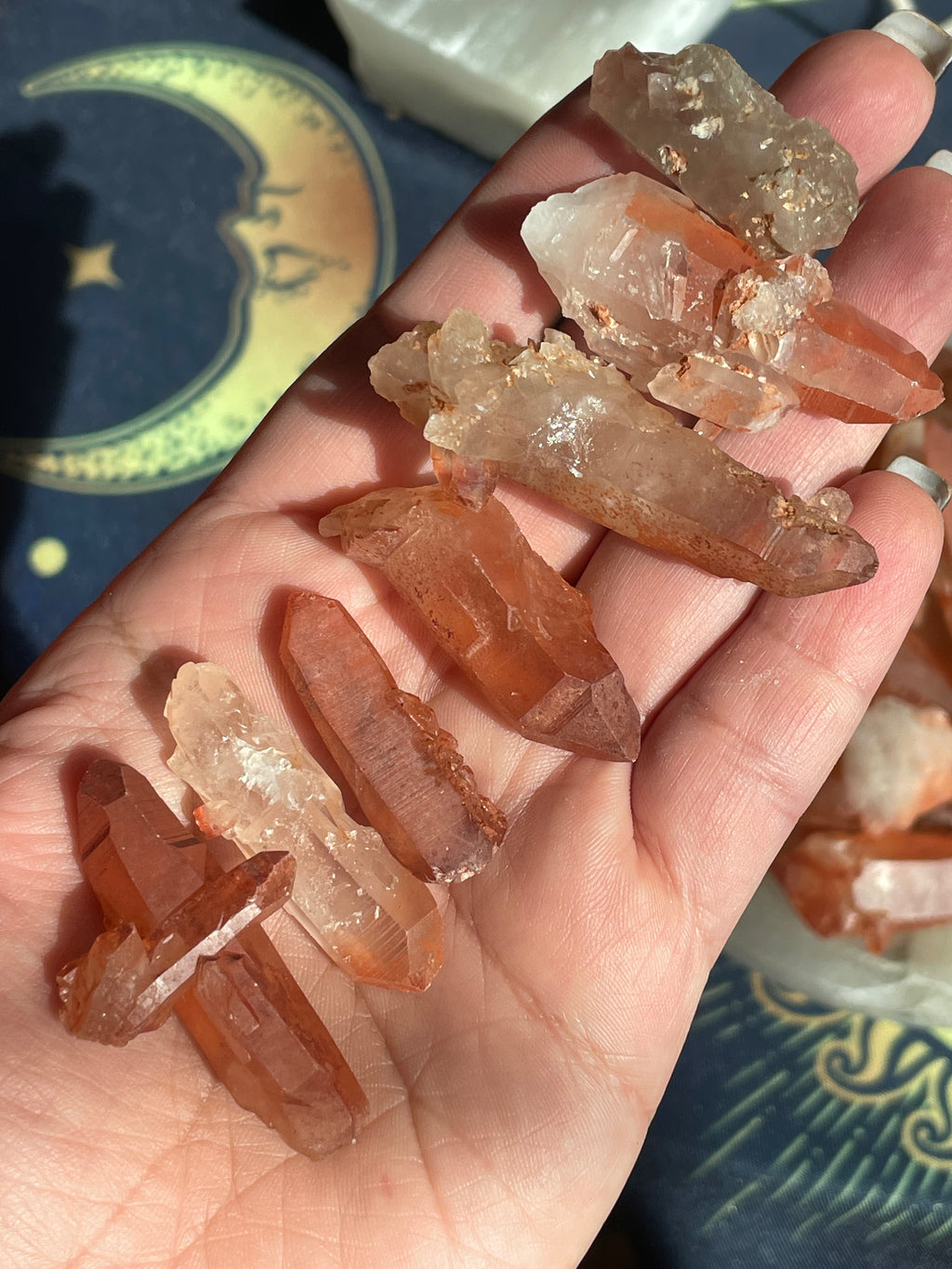 Tangerine Lemurian Quartz Points