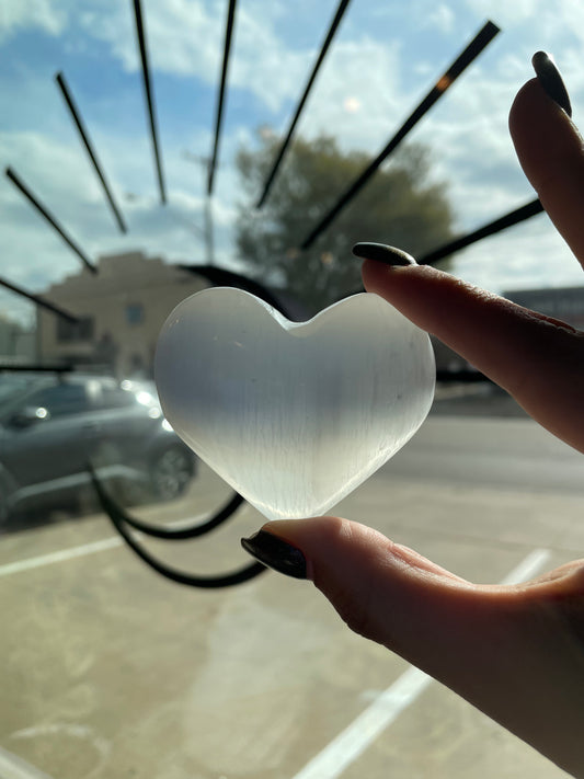 Selenite Hearts