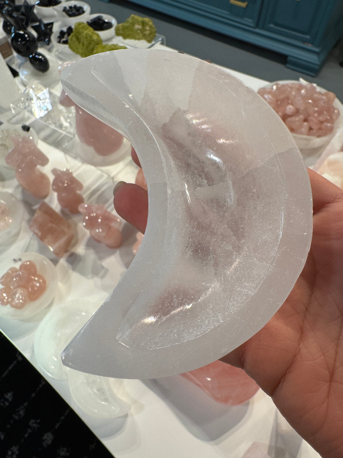 Medium Crescent Moon Selenite Bowl