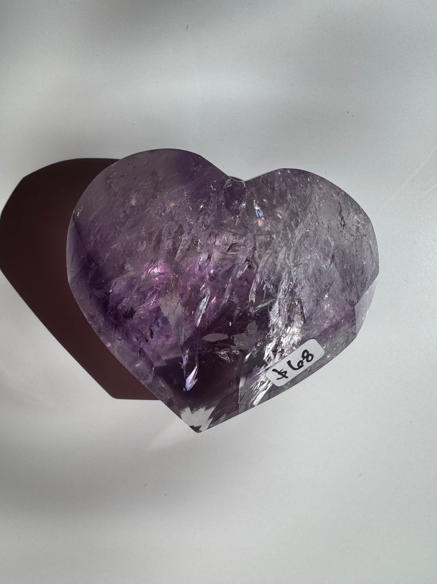 Faceted Chevron Amethyst Heart #2