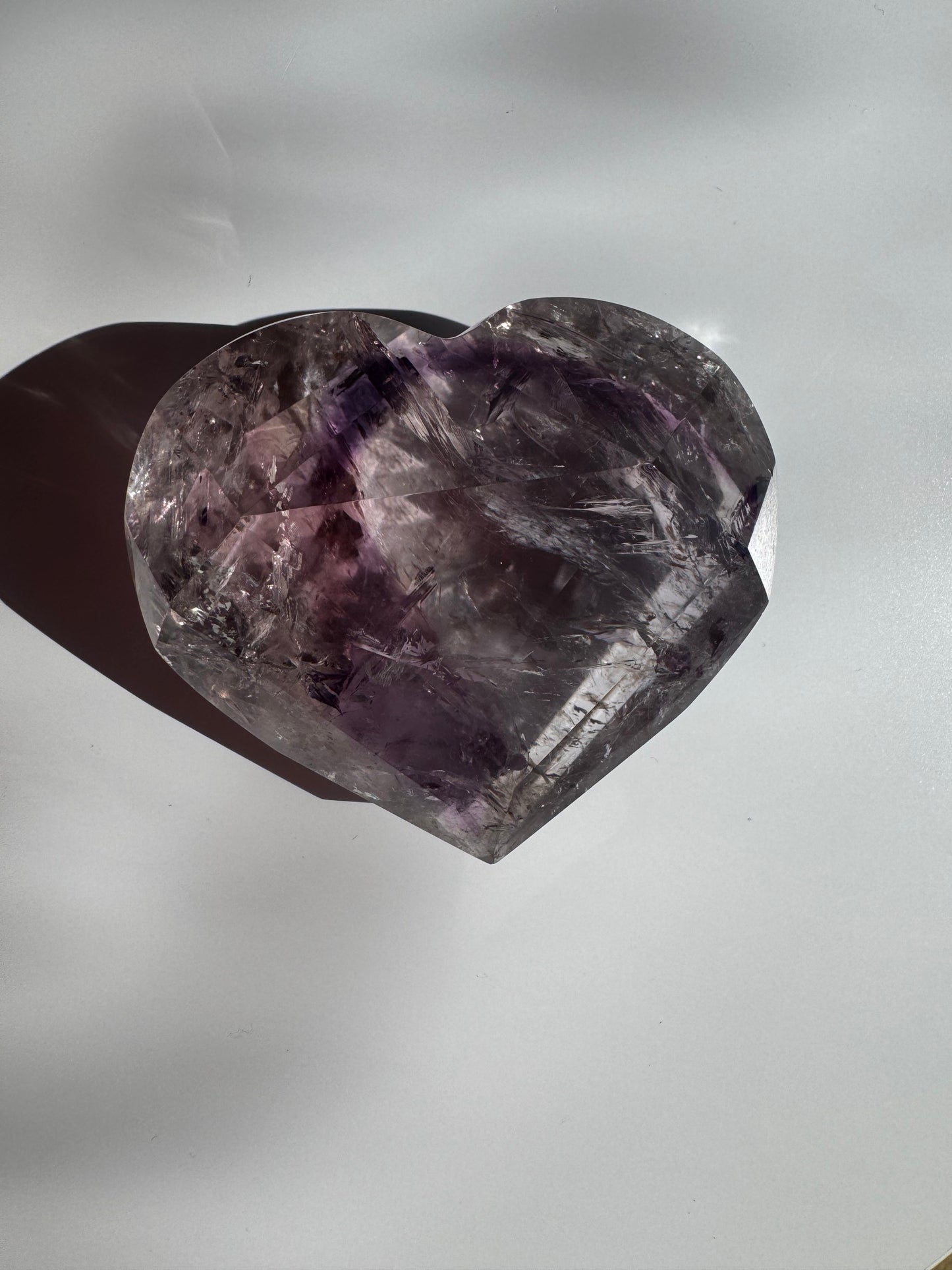 Faceted Chevron Amethyst Heart #2