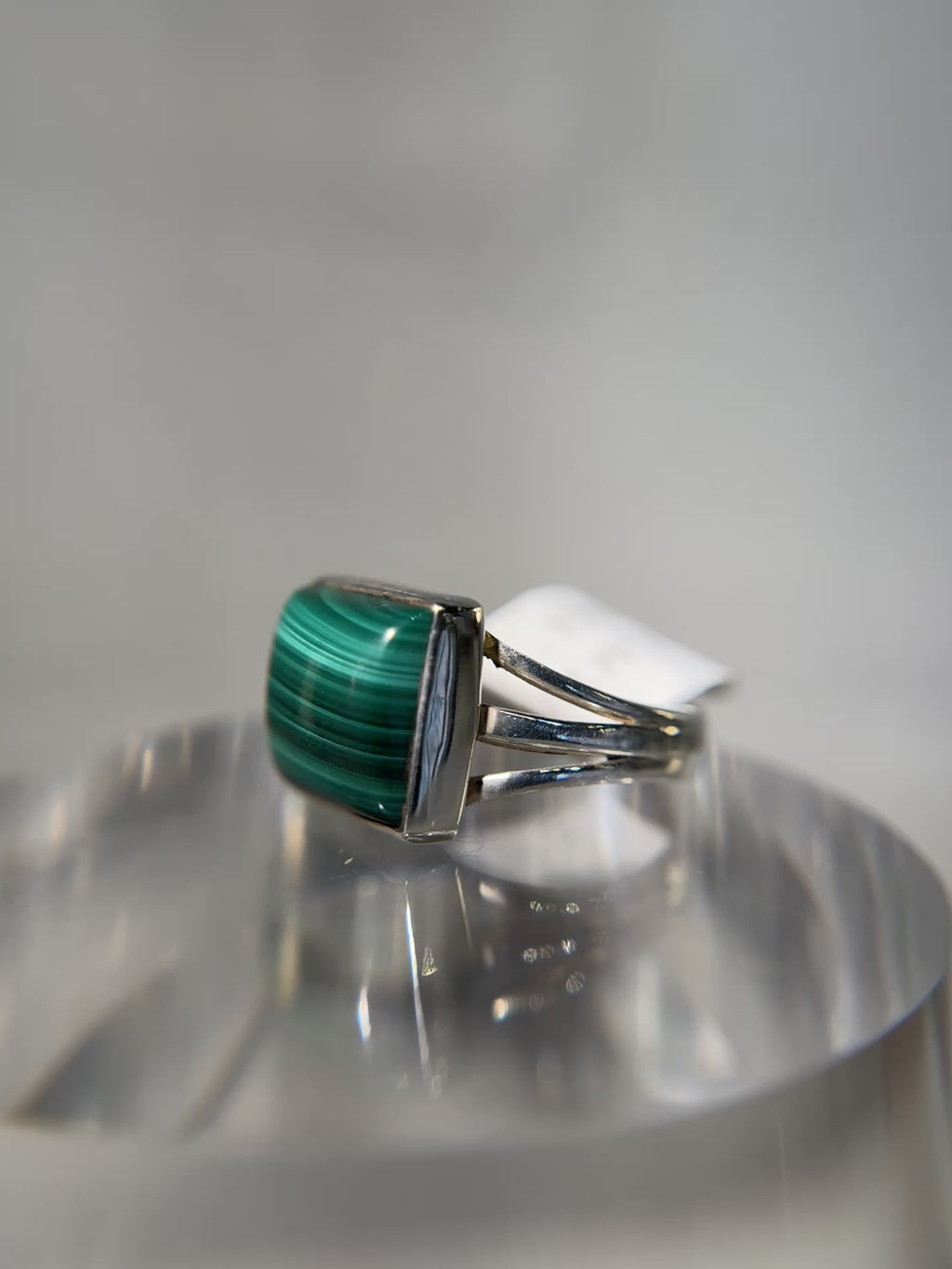 Malachite Sterling Silver  Ring Size 7
