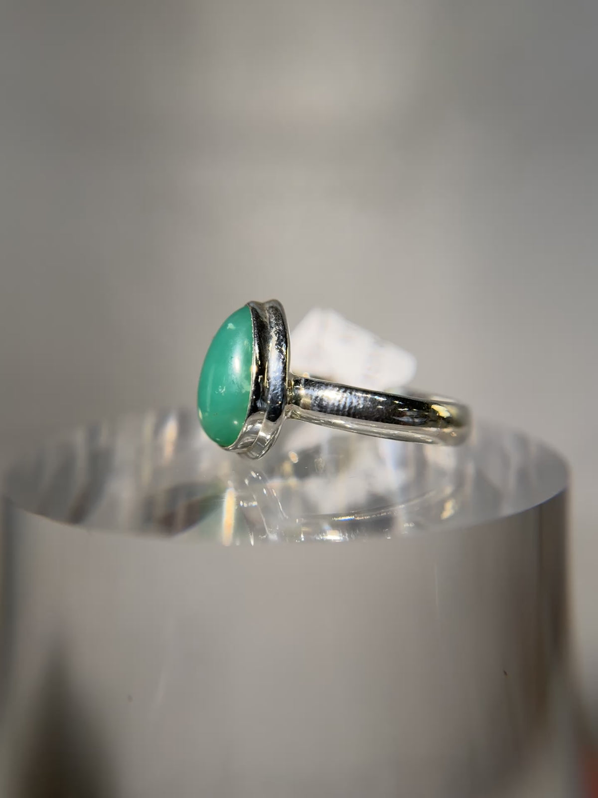 Chrysoprase Sterling Silver Ring Size 9