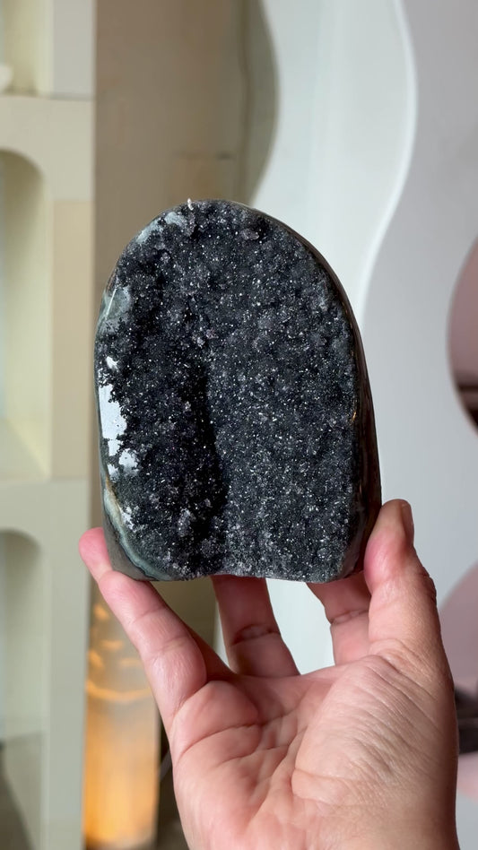 Black Amethyst Cut Base Freeform