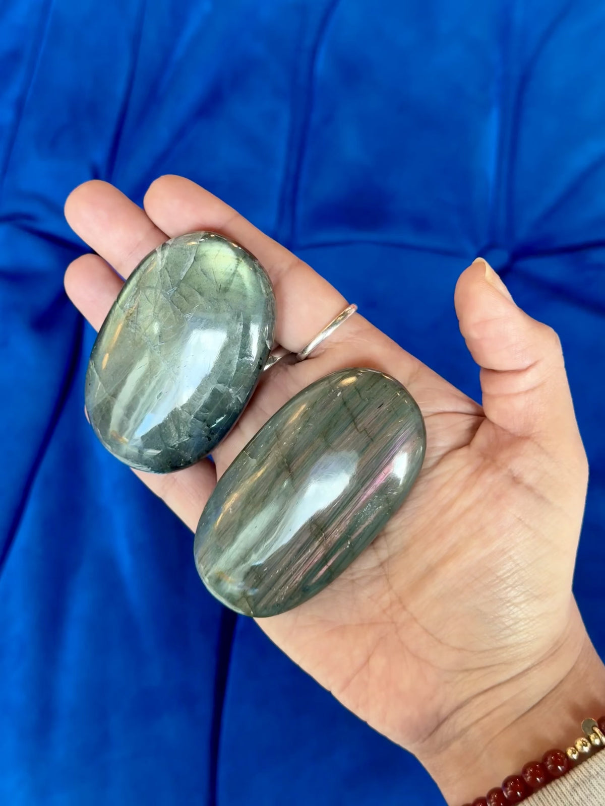 High Grade Polished Labradorite Palm Stones