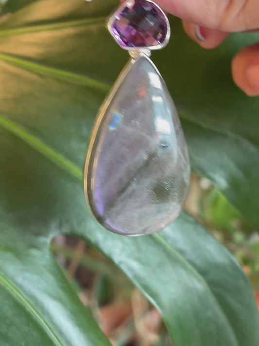 Labradorite x Amethyst Necklace Pendant - LBAMT01