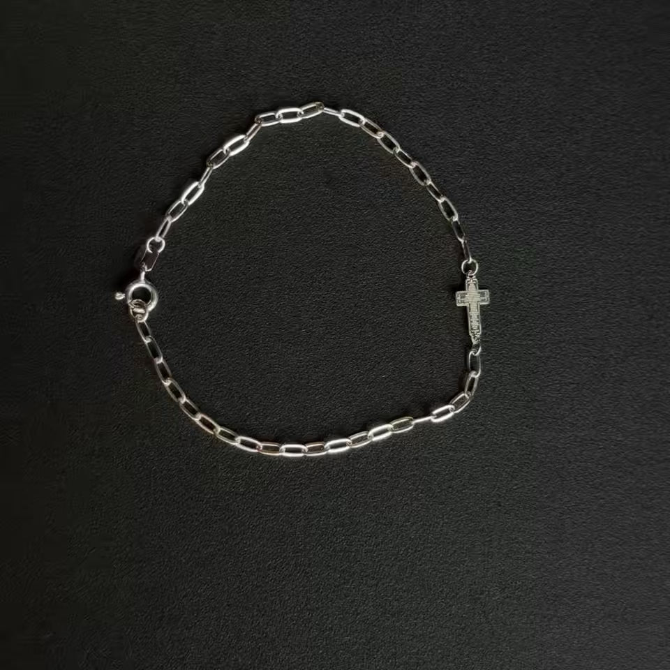 7” Sterling Silver Cross Bracelet